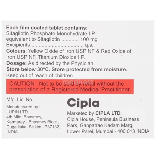 sitacip 100mg tablet 10's
